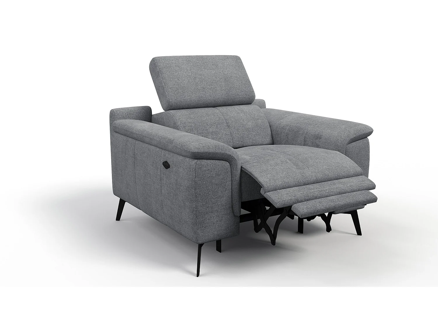 Sessel FIERO mit Relaxfunktion und verstellbare Kopfstützen, grau