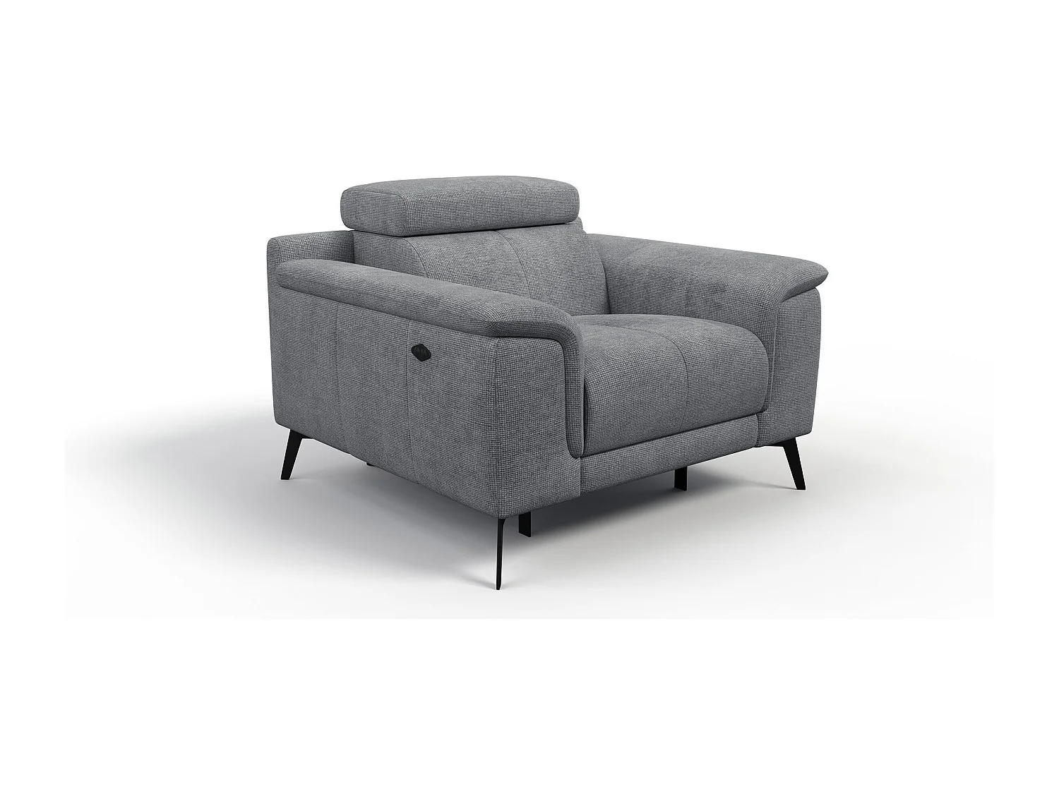 Sessel FIERO mit Relaxfunktion und verstellbare Kopfstützen, grau