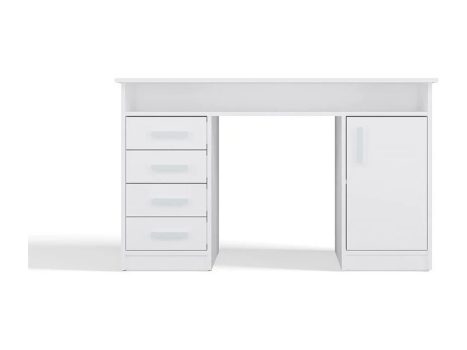 Biurko ADA | Białe | 4 Szuflady Szafka Półki | 125x55x75 cm | Do Biura/Pokoju