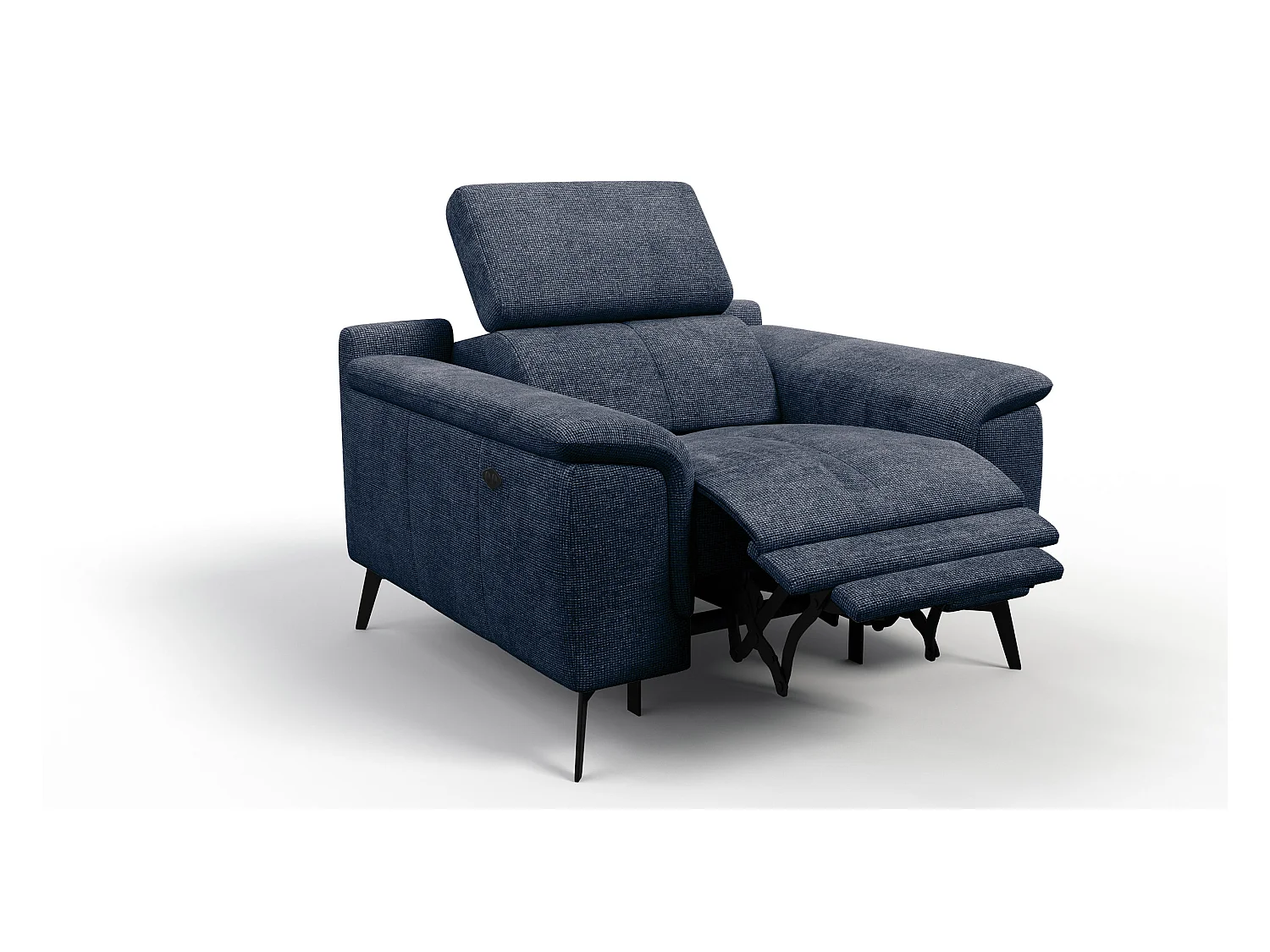 Sessel FIERO mit Relaxfunktion und verstellbare Kopfstützen, marineblau