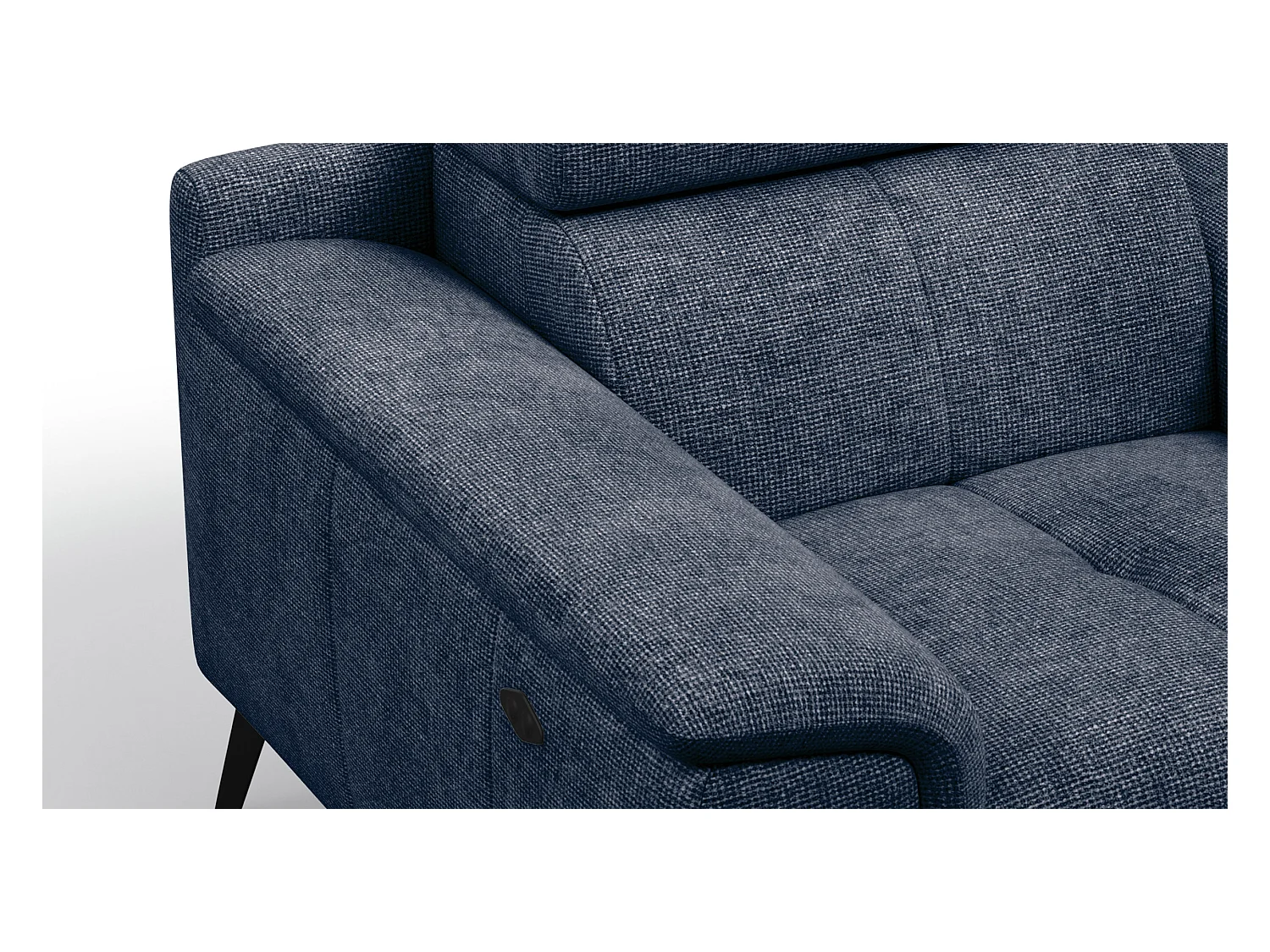 Sessel FIERO mit Relaxfunktion und verstellbare Kopfstützen, marineblau