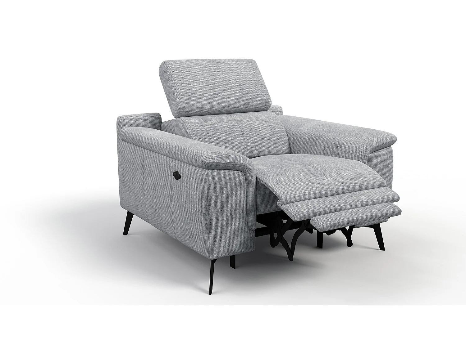 Sessel FIERO mit Relaxfunktion und verstellbare Kopfstützen, silbergrau