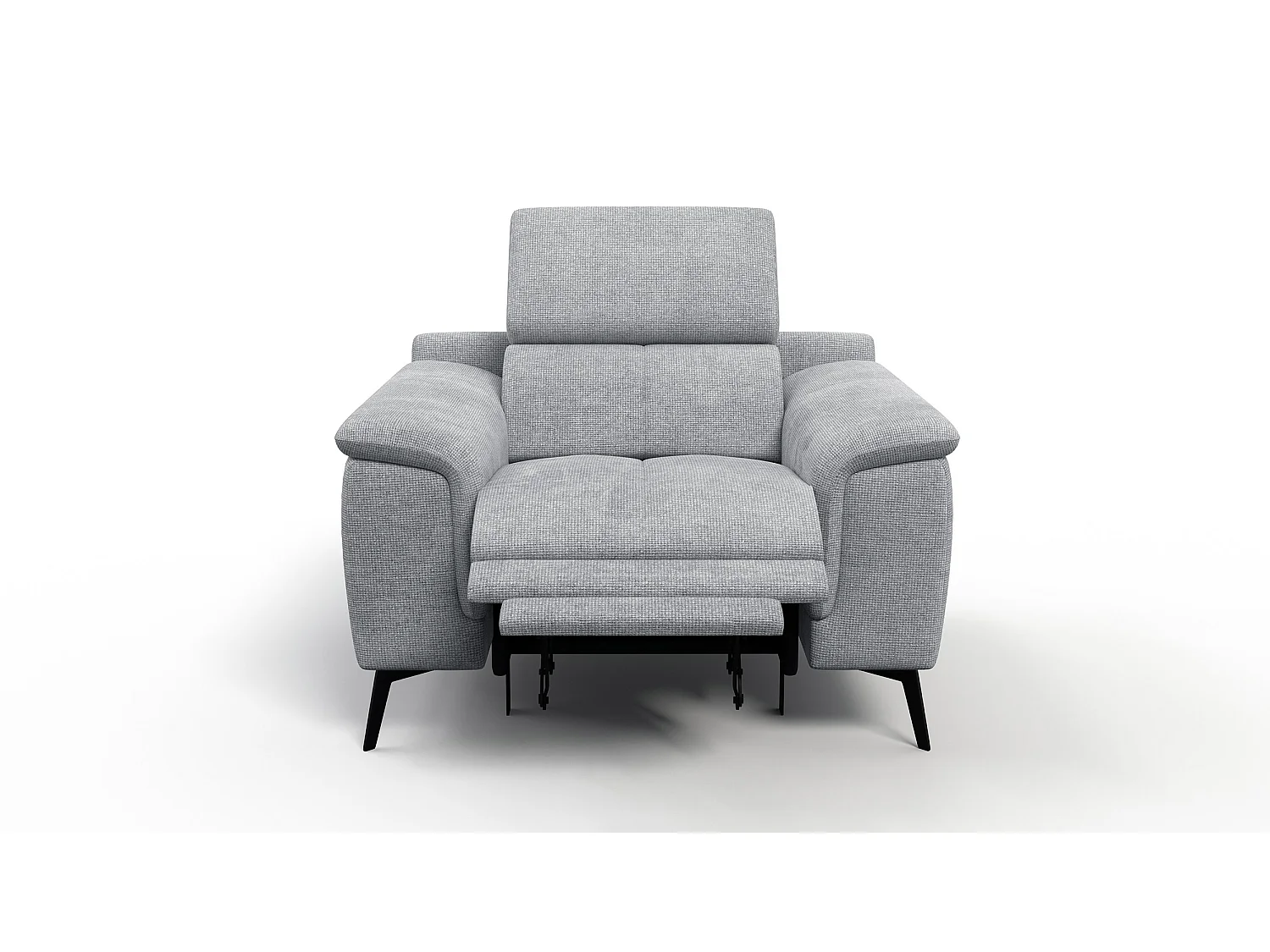 Sessel FIERO mit Relaxfunktion und verstellbare Kopfstützen, silbergrau