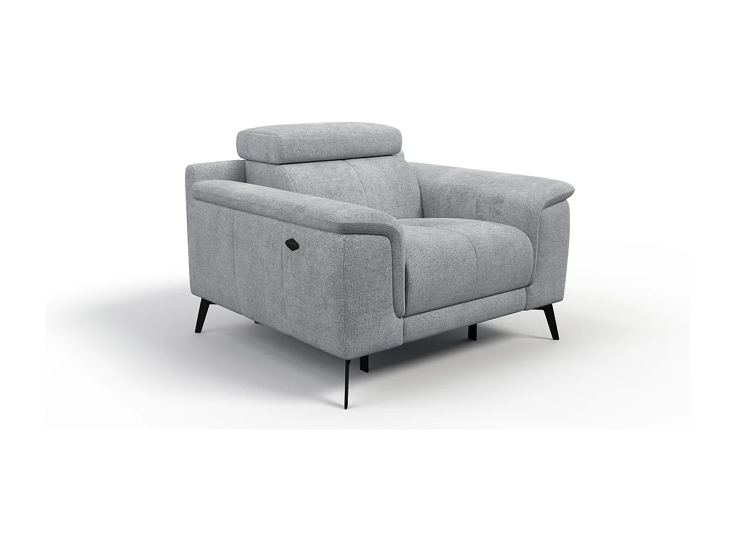 Sessel FIERO mit Relaxfunktion und verstellbare Kopfstützen, silbergrau