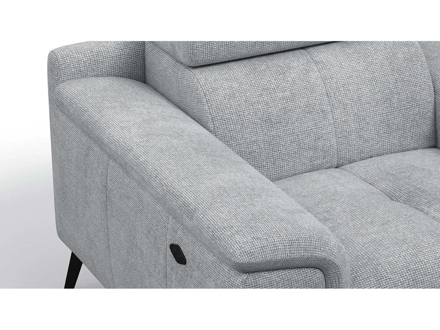 Sessel FIERO mit Relaxfunktion und verstellbare Kopfstützen, silbergrau