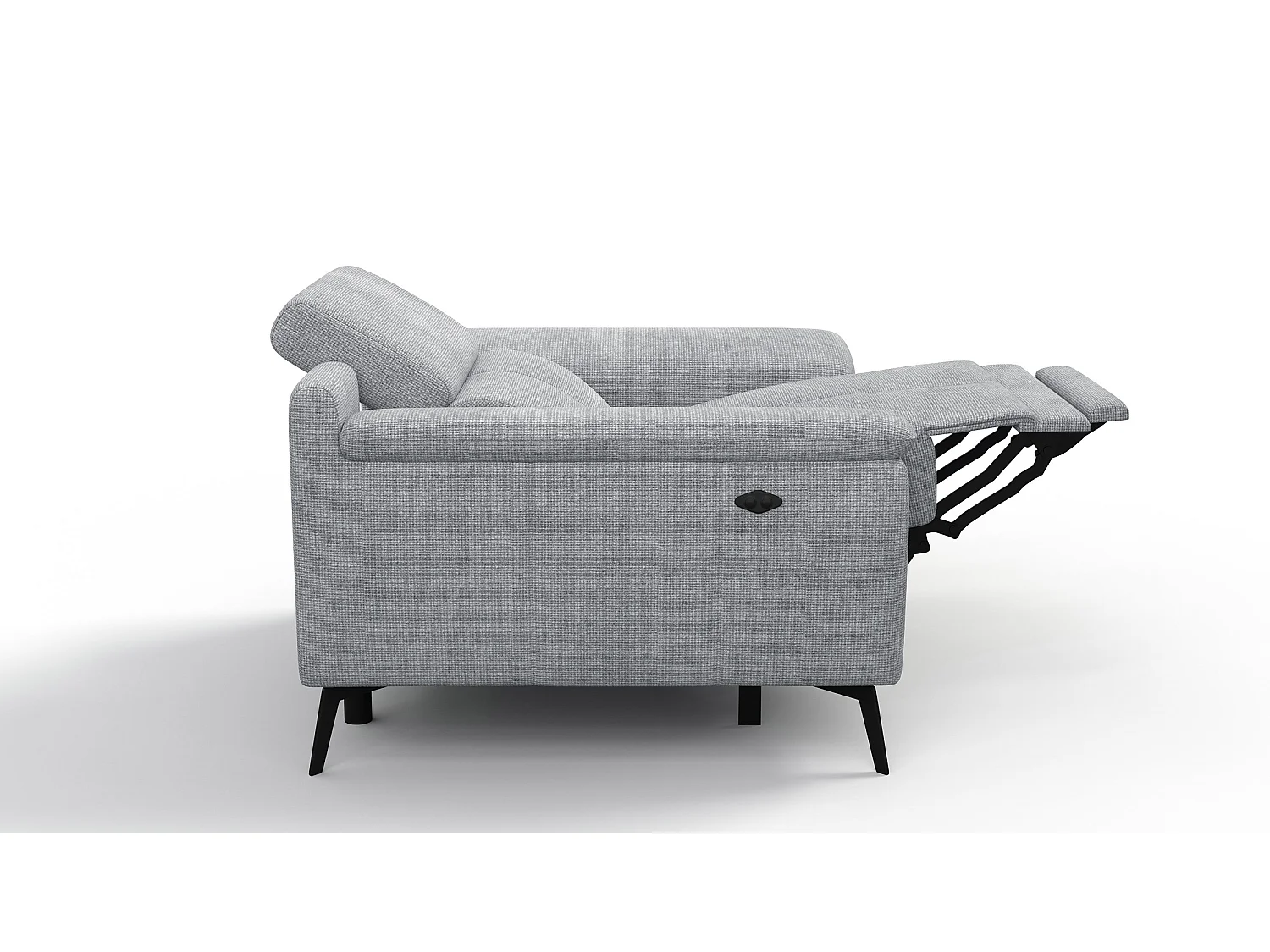 Sessel FIERO mit Relaxfunktion und verstellbare Kopfstützen, silbergrau