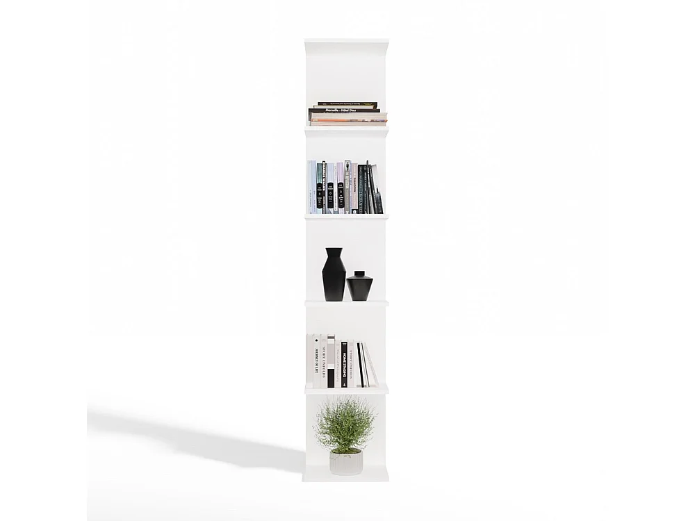 SIXP - Étagère 180cm 6 rayons pour livres et classeurs bureau / salon - Blanc