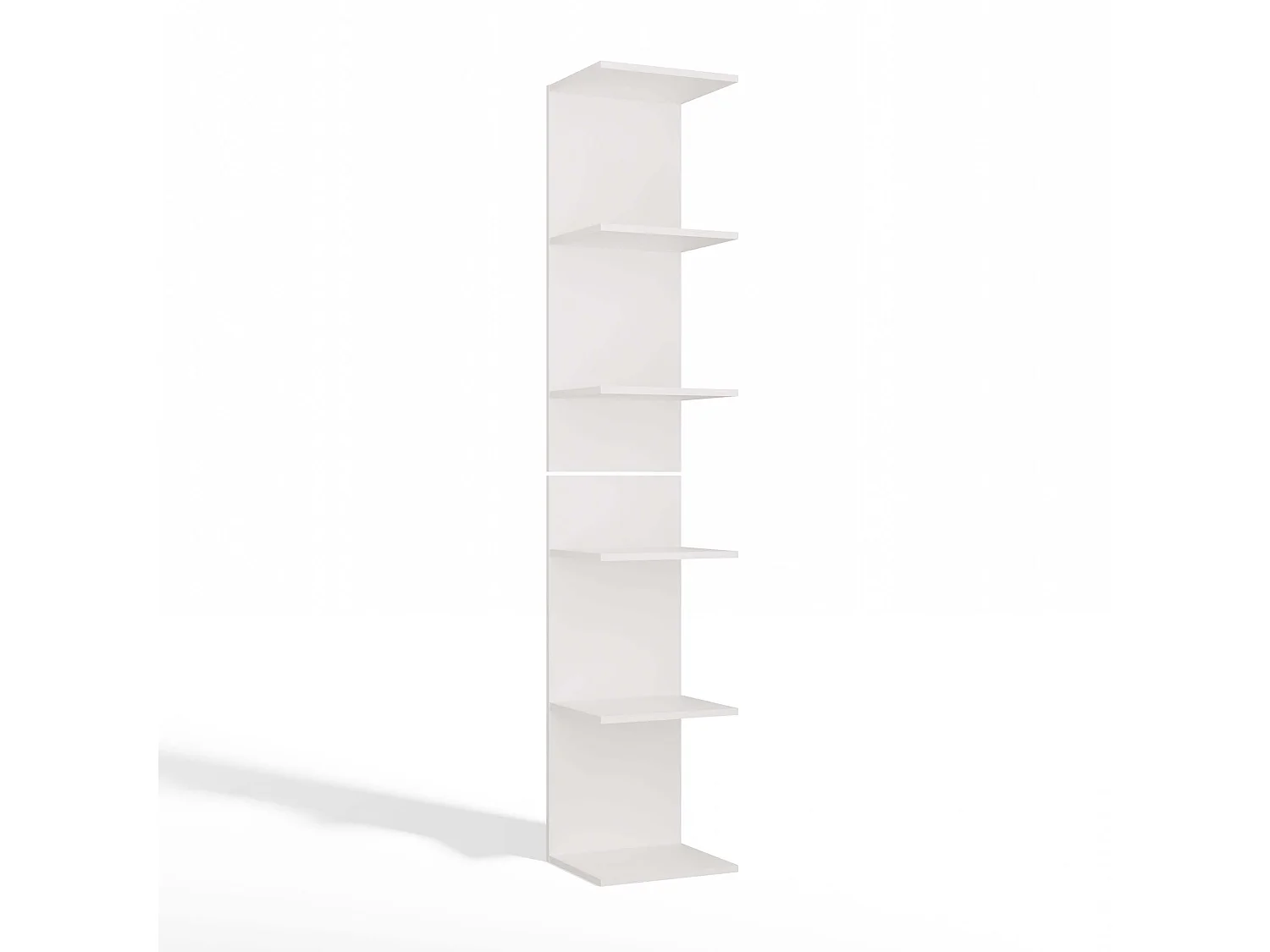 SIXP - Étagère 180cm 6 rayons pour livres et classeurs bureau / salon - Blanc