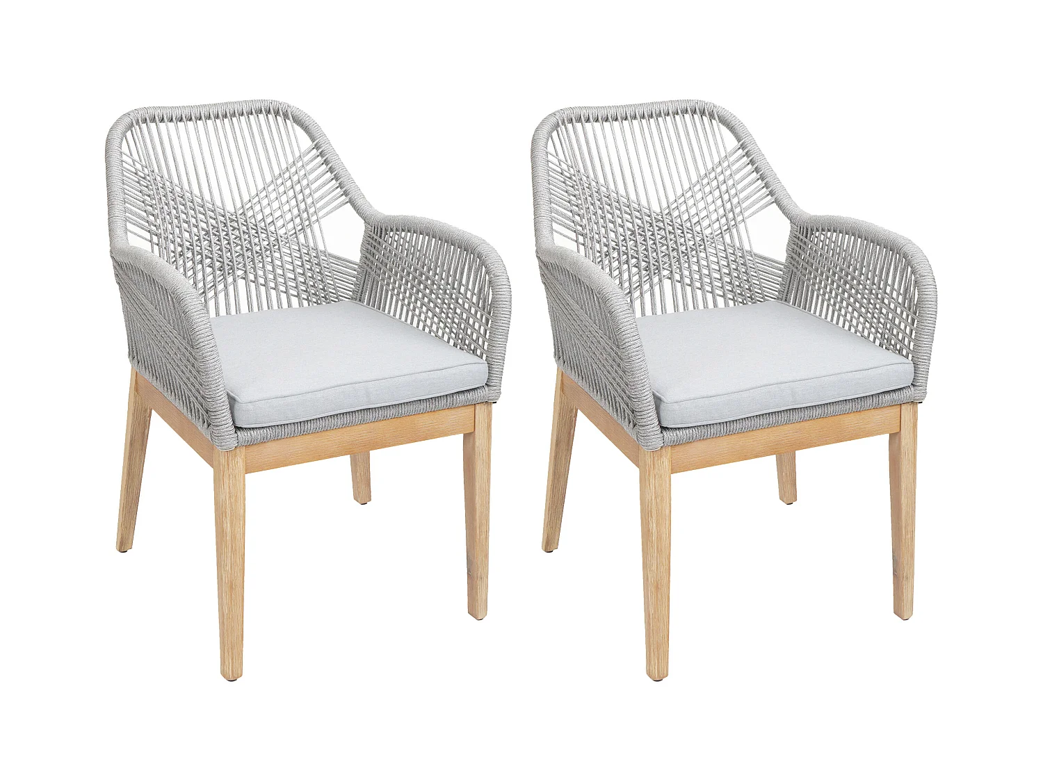 Krzesło ogrodowe MCW-H56b (zestaw 2 sztuk),  jasnoszary Poduszki jasnoszary