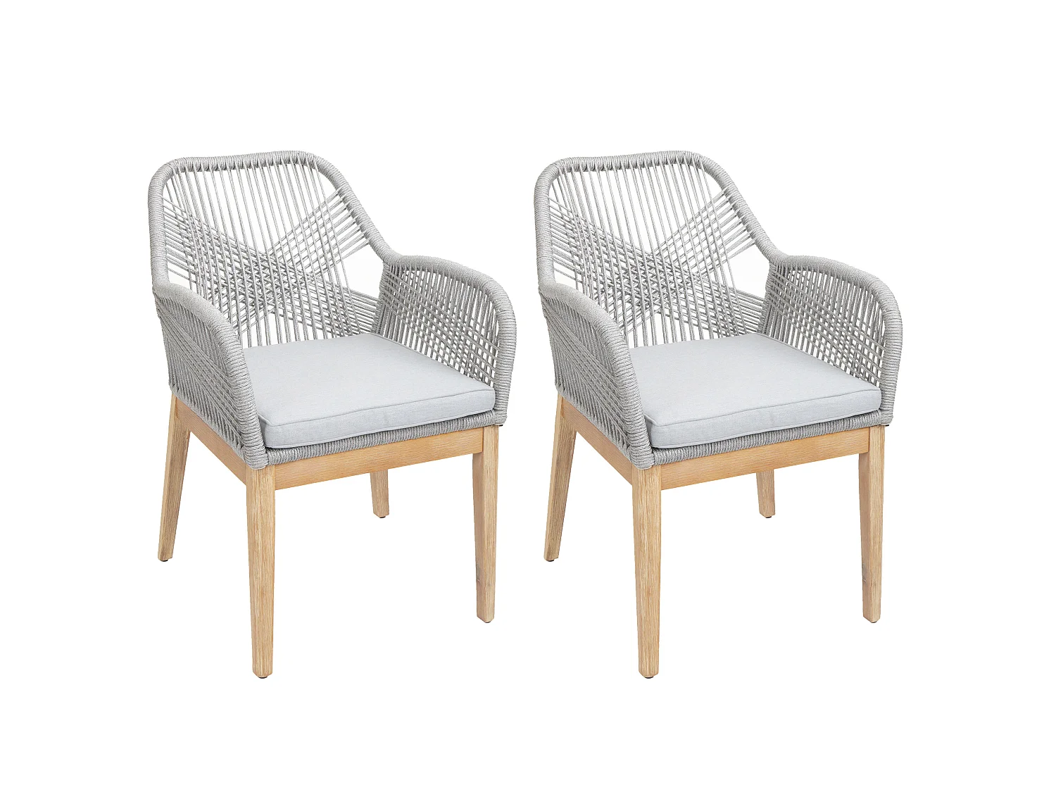 Krzesło ogrodowe MCW-H56b (zestaw 2 sztuk),  jasnoszary Poduszki jasnoszary