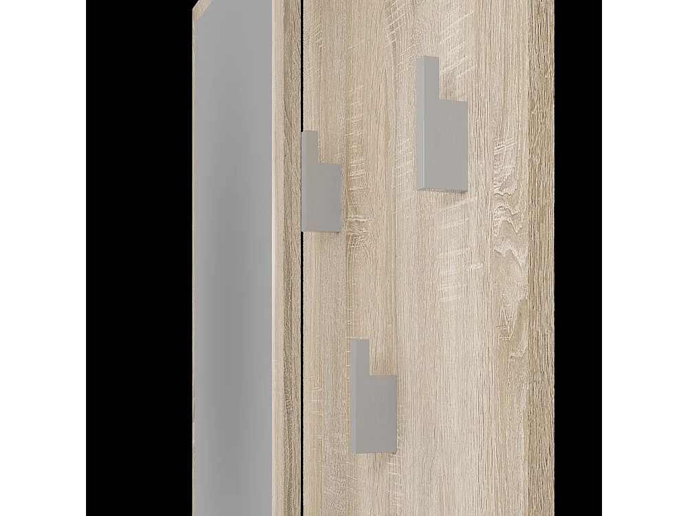 Wieszak Riva | Sonoma | 70x16x90| Wieszak Ścienny z Półką i Lustrem