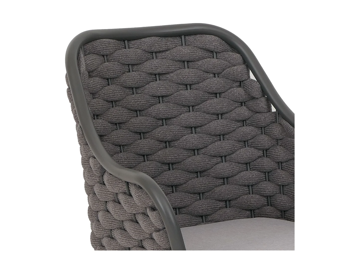 Silla de jardín MCW-O16 (juego de 2),  antracita Cojín gris claro