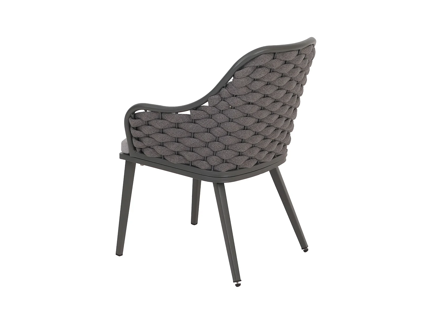 Silla de jardín MCW-O16 (juego de 2),  antracita Cojín gris claro