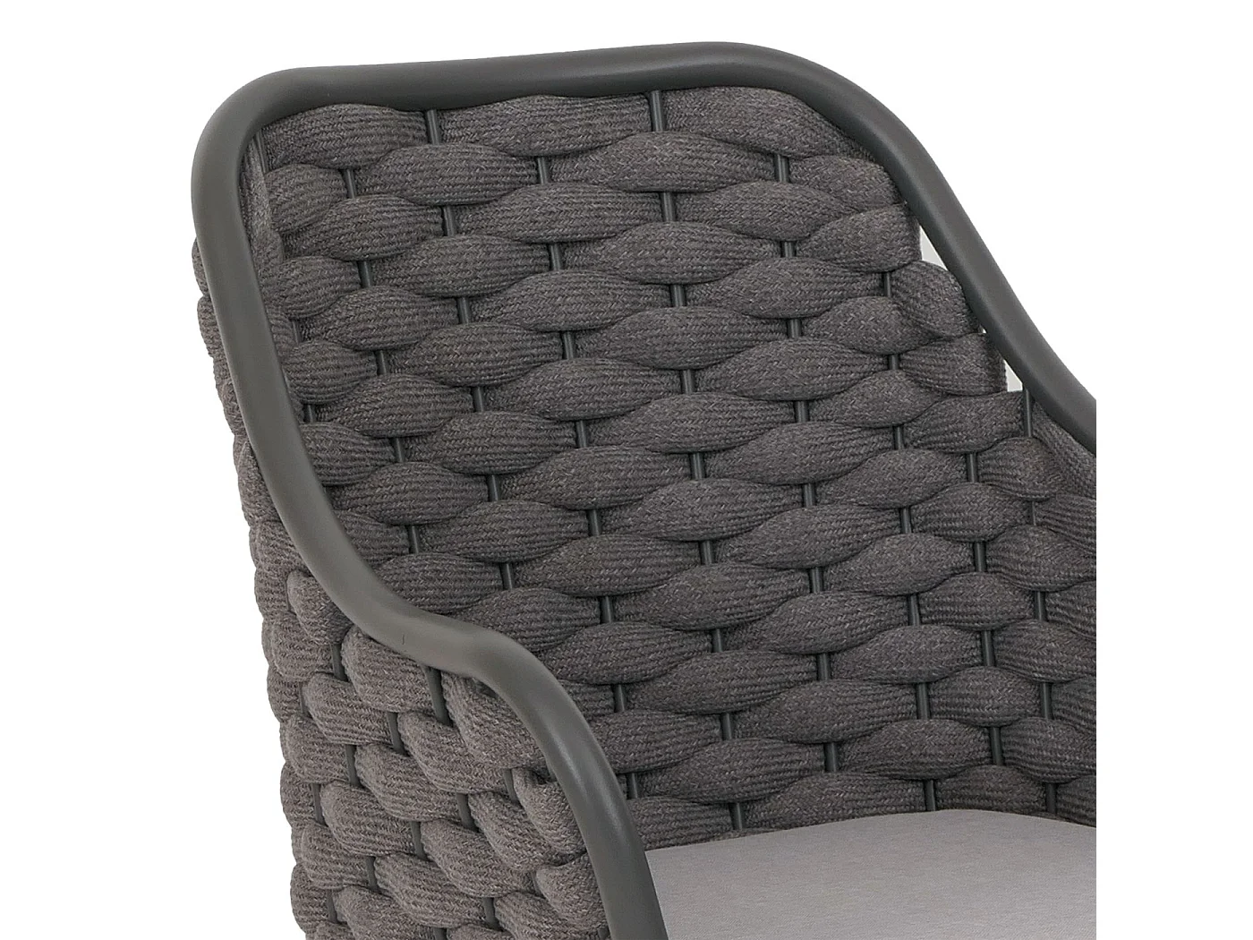 Chaise de jardin MCW-O16 (lot de 2),  anthracite Coussin gris clair