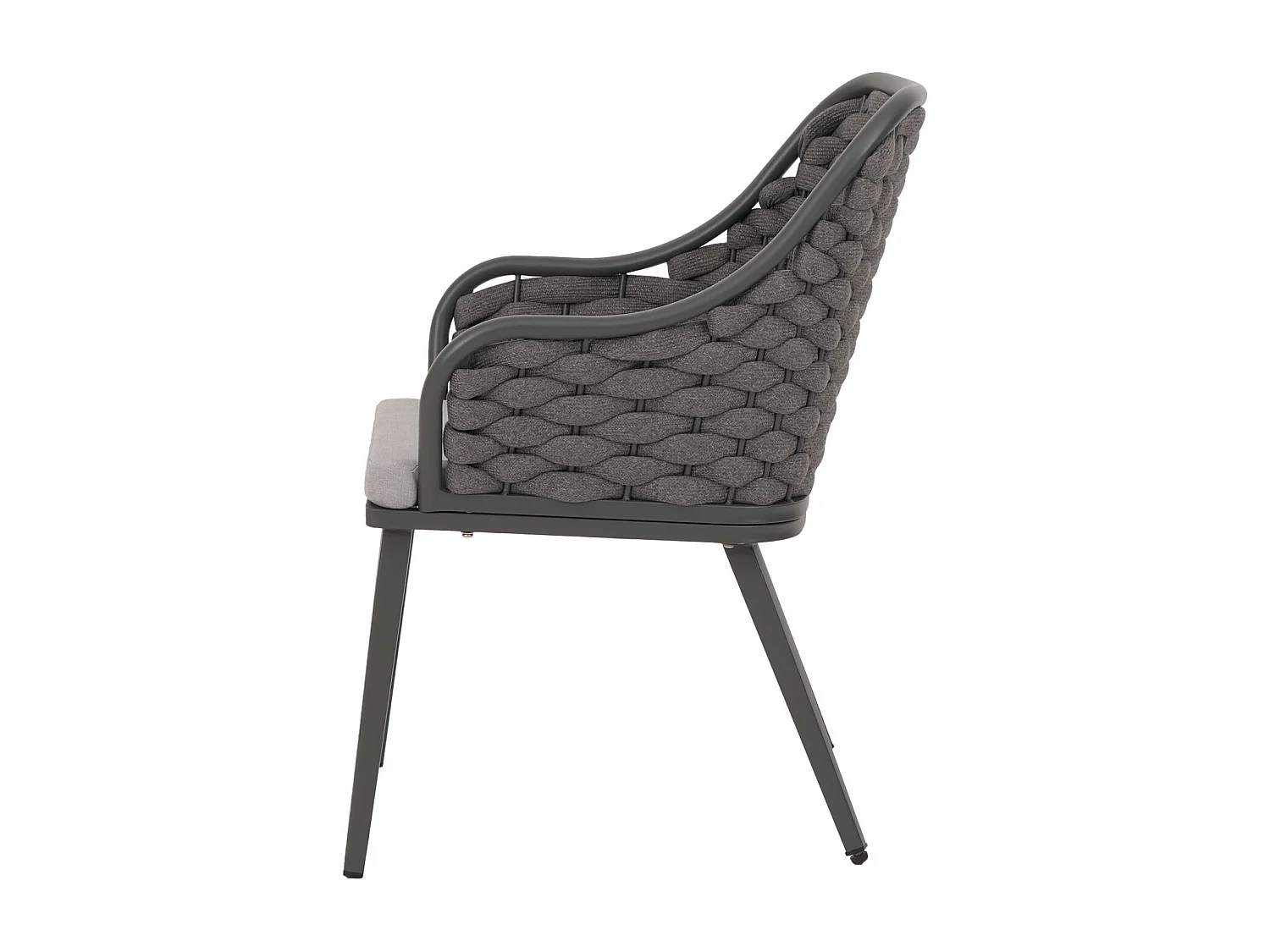 Chaise de jardin MCW-O16 (lot de 2),  anthracite Coussin gris clair