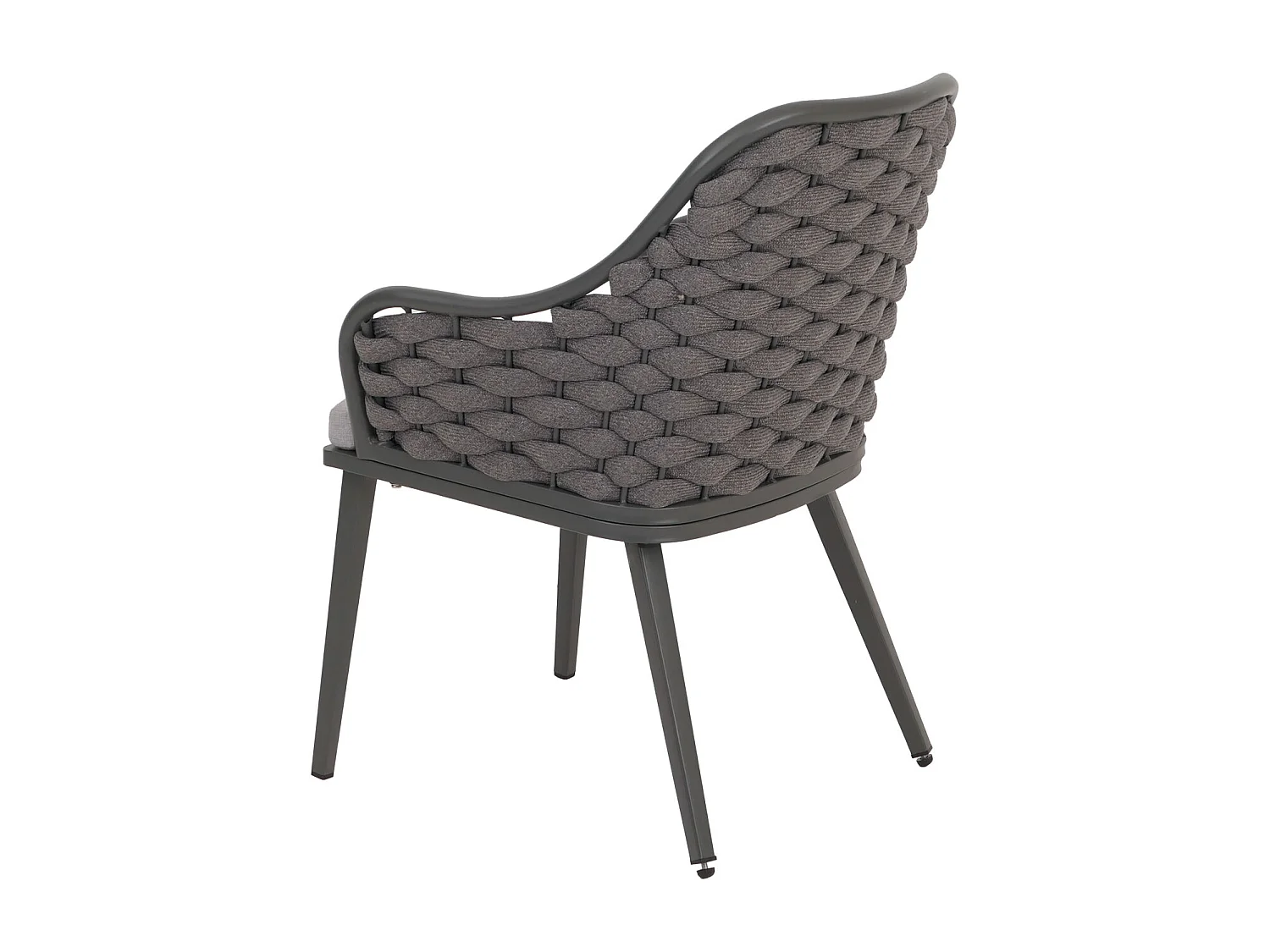 Chaise de jardin MCW-O16 (lot de 2),  anthracite Coussin gris clair