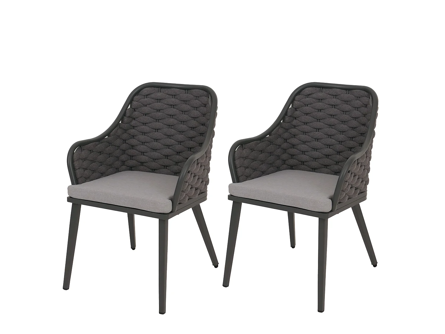 Krzesło ogrodowe MCW-O16 (zestaw 2 sztuk),  antracyt Poduszka jasnoszara