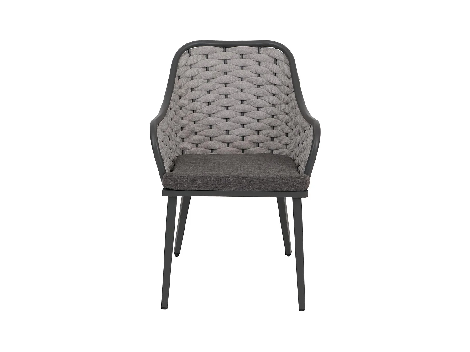 Gartenstuhl MCW-O16 (2er-Set), Hellgrau Kissen dunkelgrau