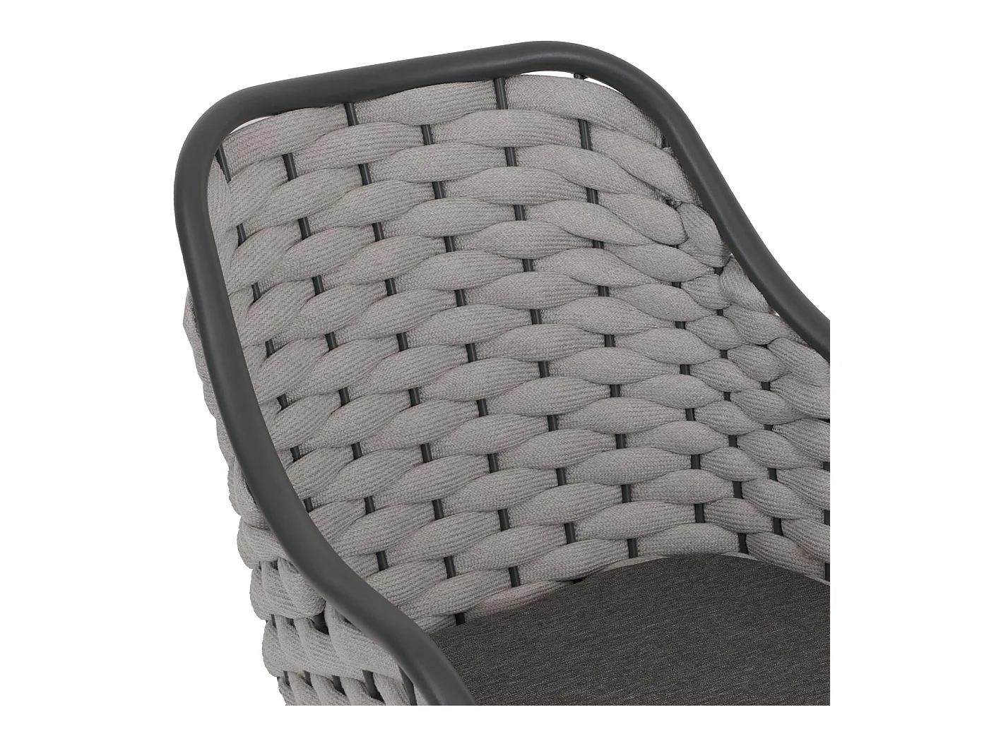 Chaise de jardin MCW-O16 (lot de 2),  gris clair coussin gris foncé