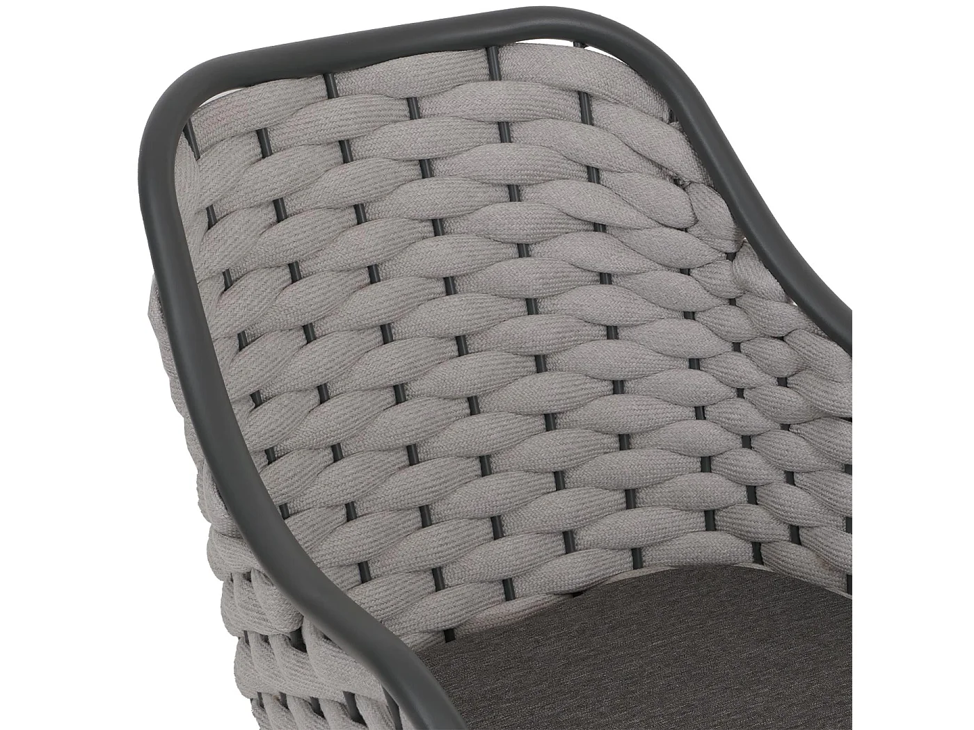Chaise de jardin MCW-O16 (lot de 2),  gris clair coussin gris foncé