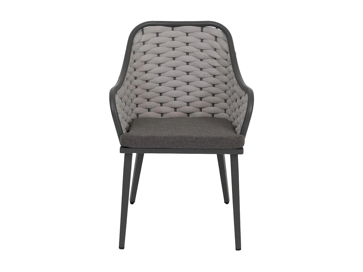 Chaise de jardin MCW-O16 (lot de 2),  gris clair coussin gris foncé