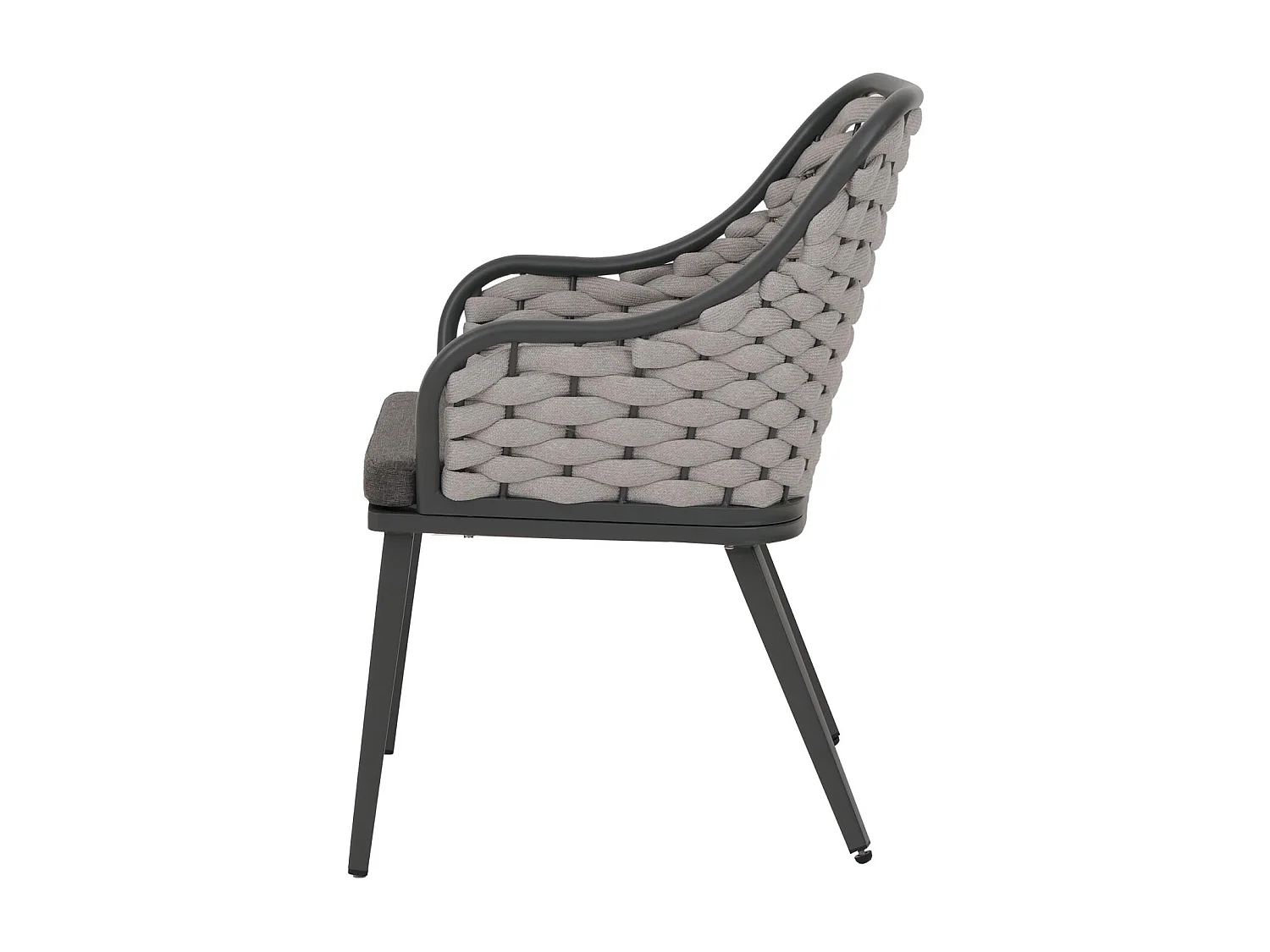 Chaise de jardin MCW-O16 (lot de 2),  gris clair coussin gris foncé