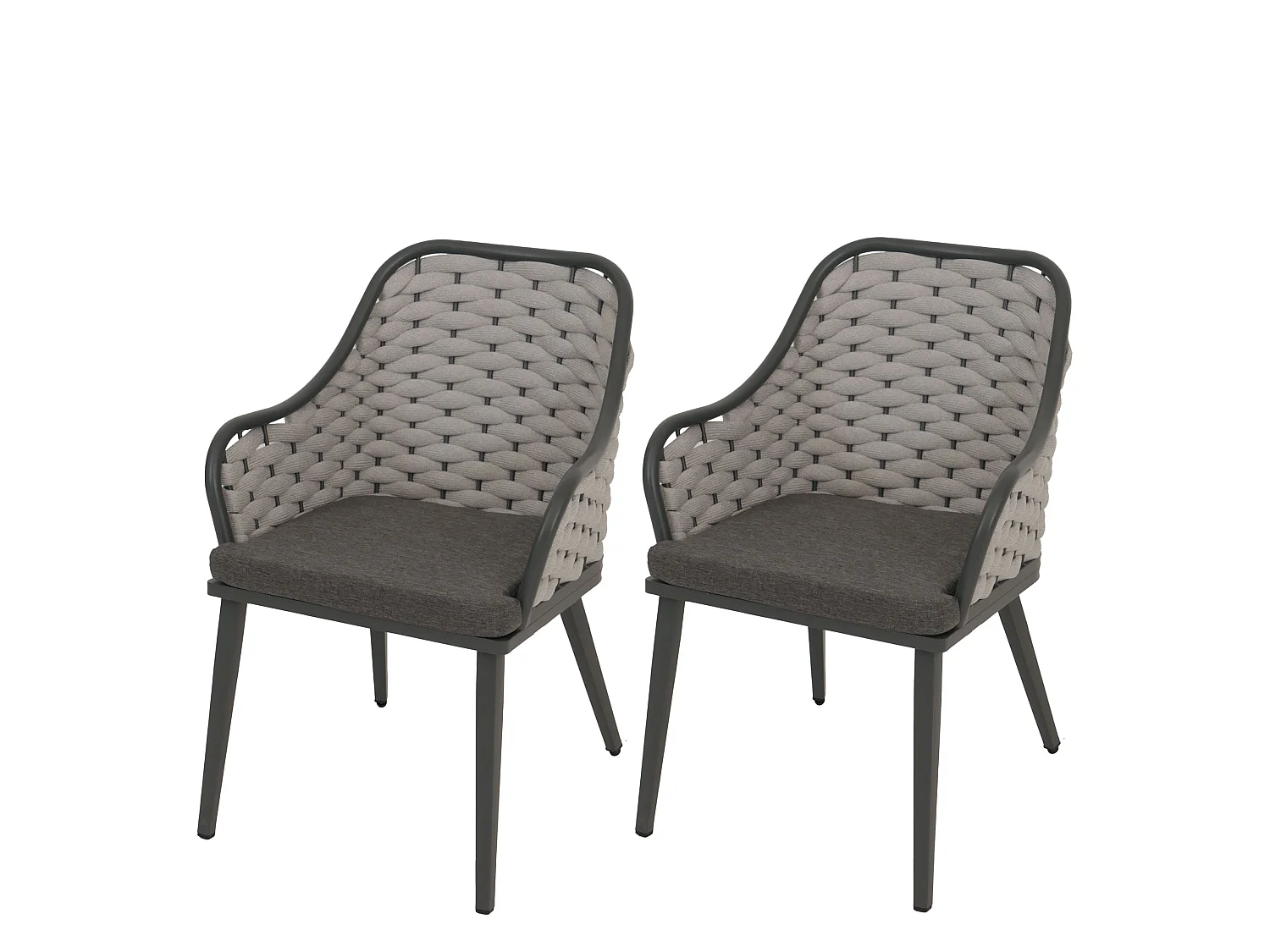 Krzesło ogrodowe MCW-O16 (zestaw 2 sztuk),  jasnoszary Poduszki ciemnoszary