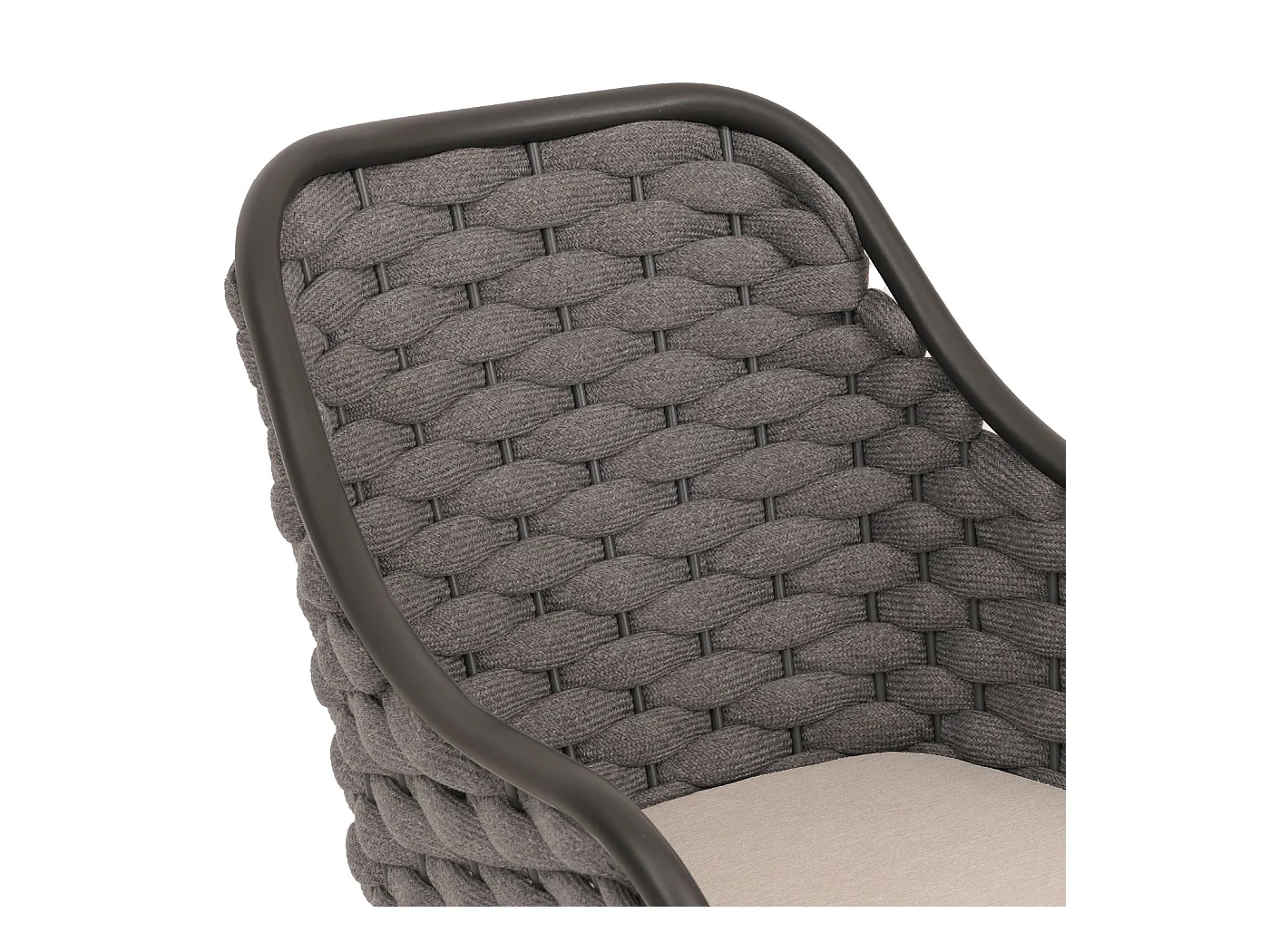 Chaise de jardin MCW-O16 (lot de 2),  anthracite Coussin taupe