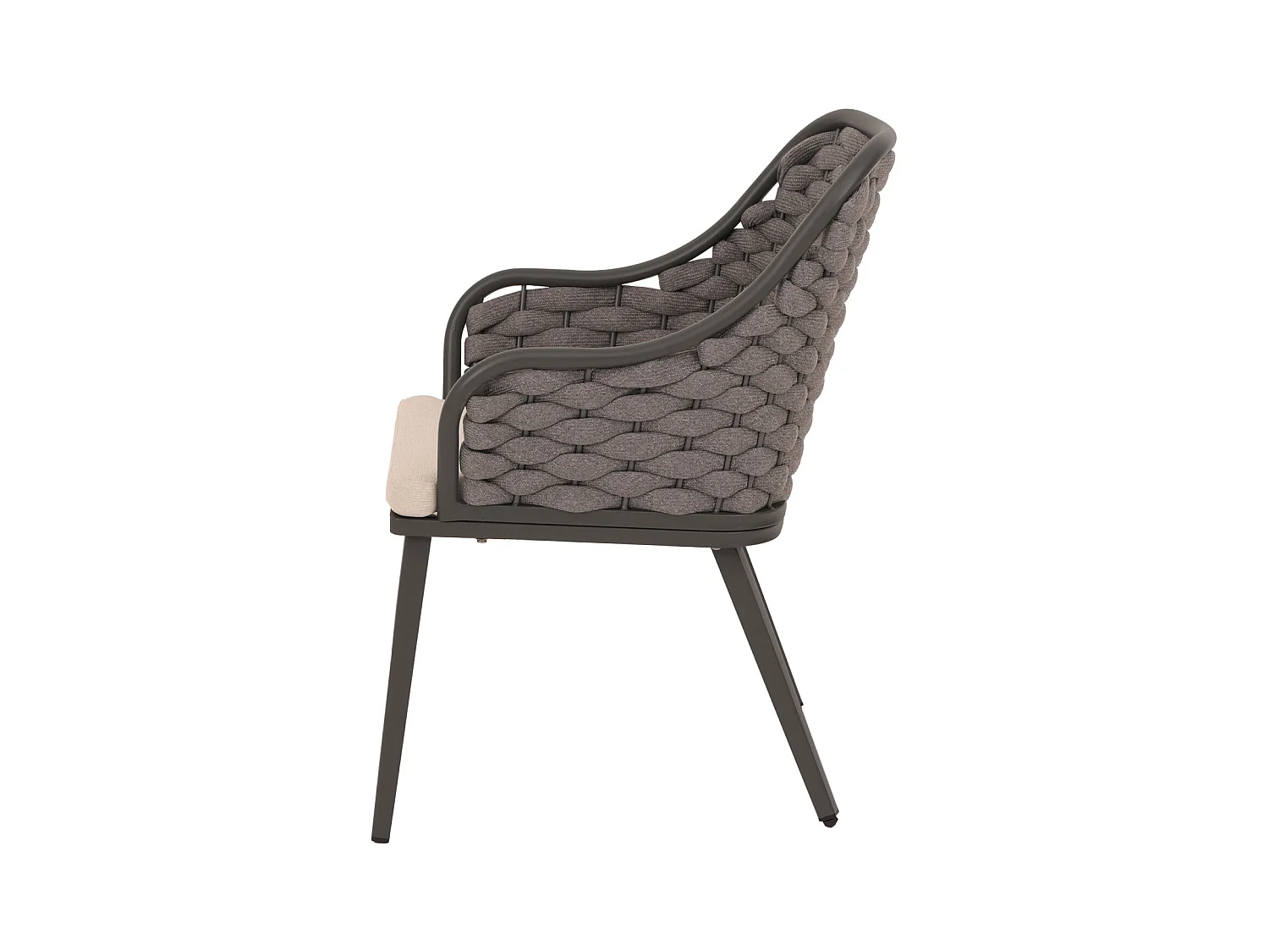 Silla de jardín MCW-O16 (juego de 2),  cojín antracita taupe