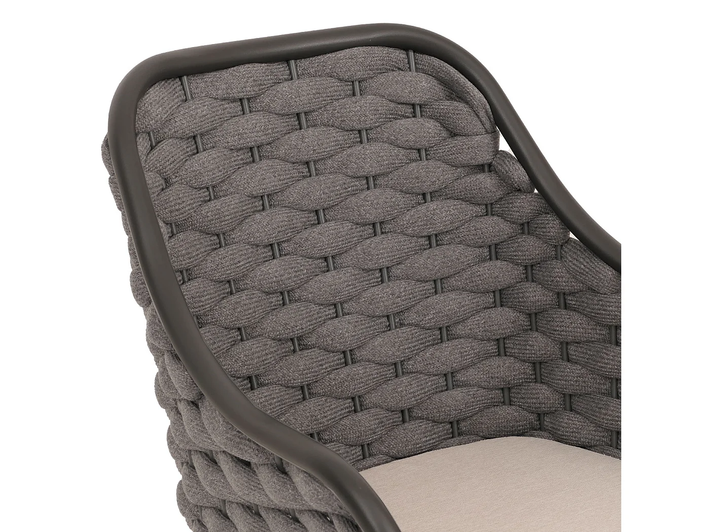 Chaise de jardin MCW-O16 (lot de 2),  anthracite Coussin taupe
