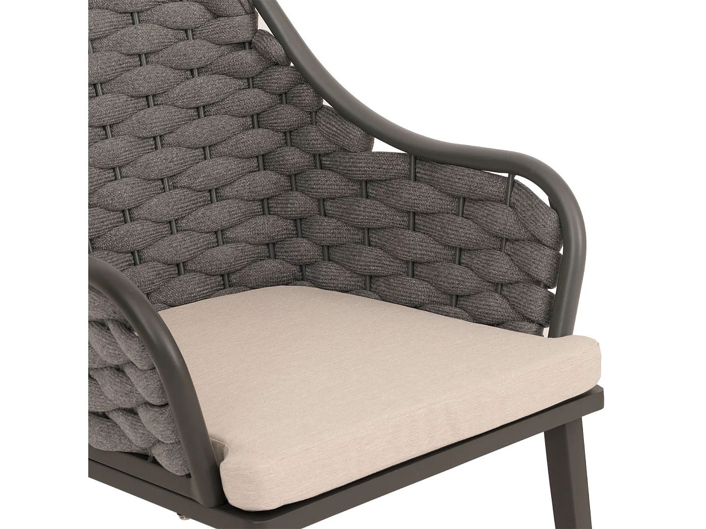 Chaise de jardin MCW-O16 (lot de 2),  anthracite Coussin taupe
