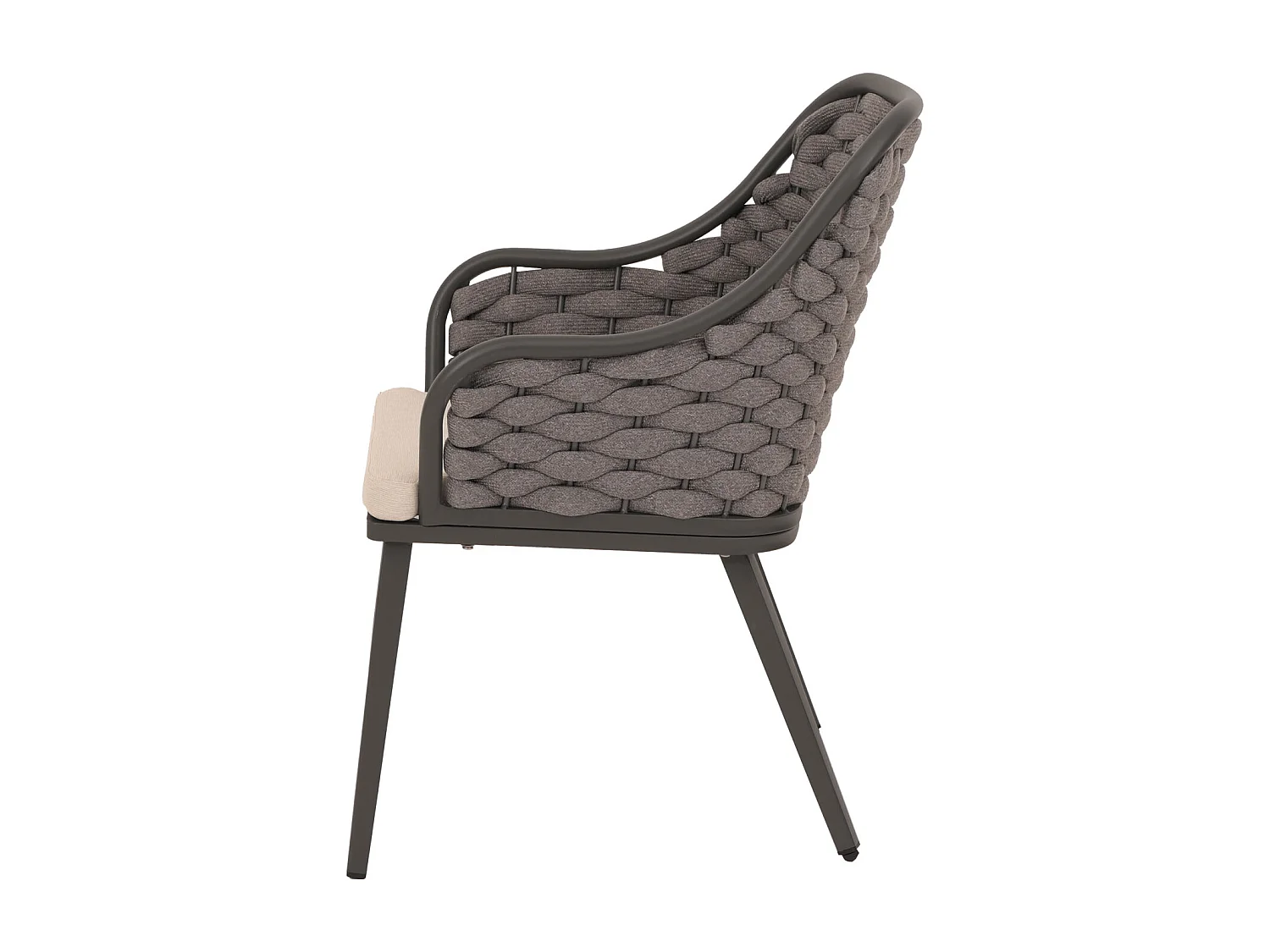 Chaise de jardin MCW-O16 (lot de 2),  anthracite Coussin taupe