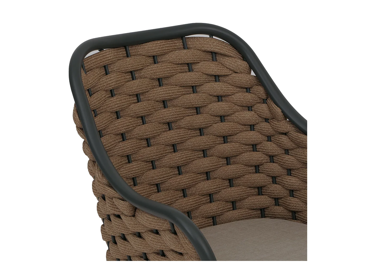 Silla de jardín MCW-O16 (juego de 2),  cojín beige marrón claro
