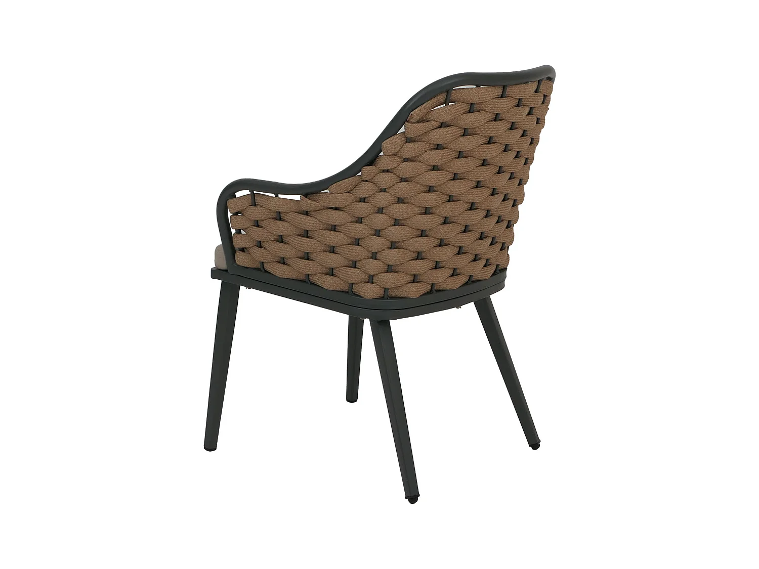 Silla de jardín MCW-O16 (juego de 2),  cojín beige marrón claro