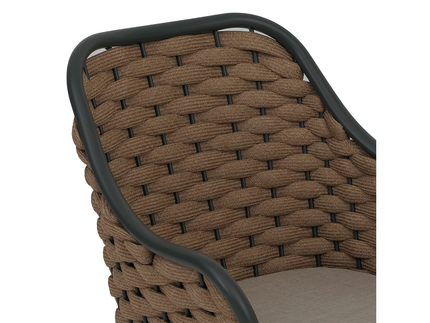 Chaise de jardin MCW-O16 (lot de 2),  beige Coussin marron clair