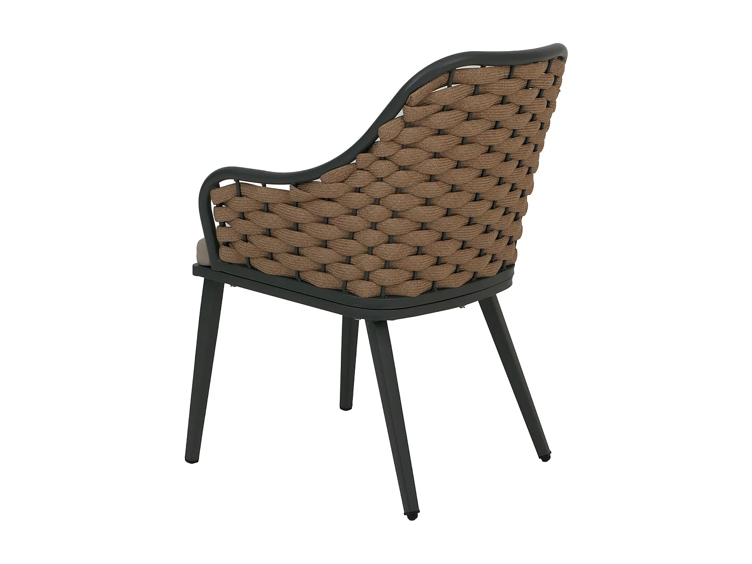 Chaise de jardin MCW-O16 (lot de 2),  beige Coussin marron clair