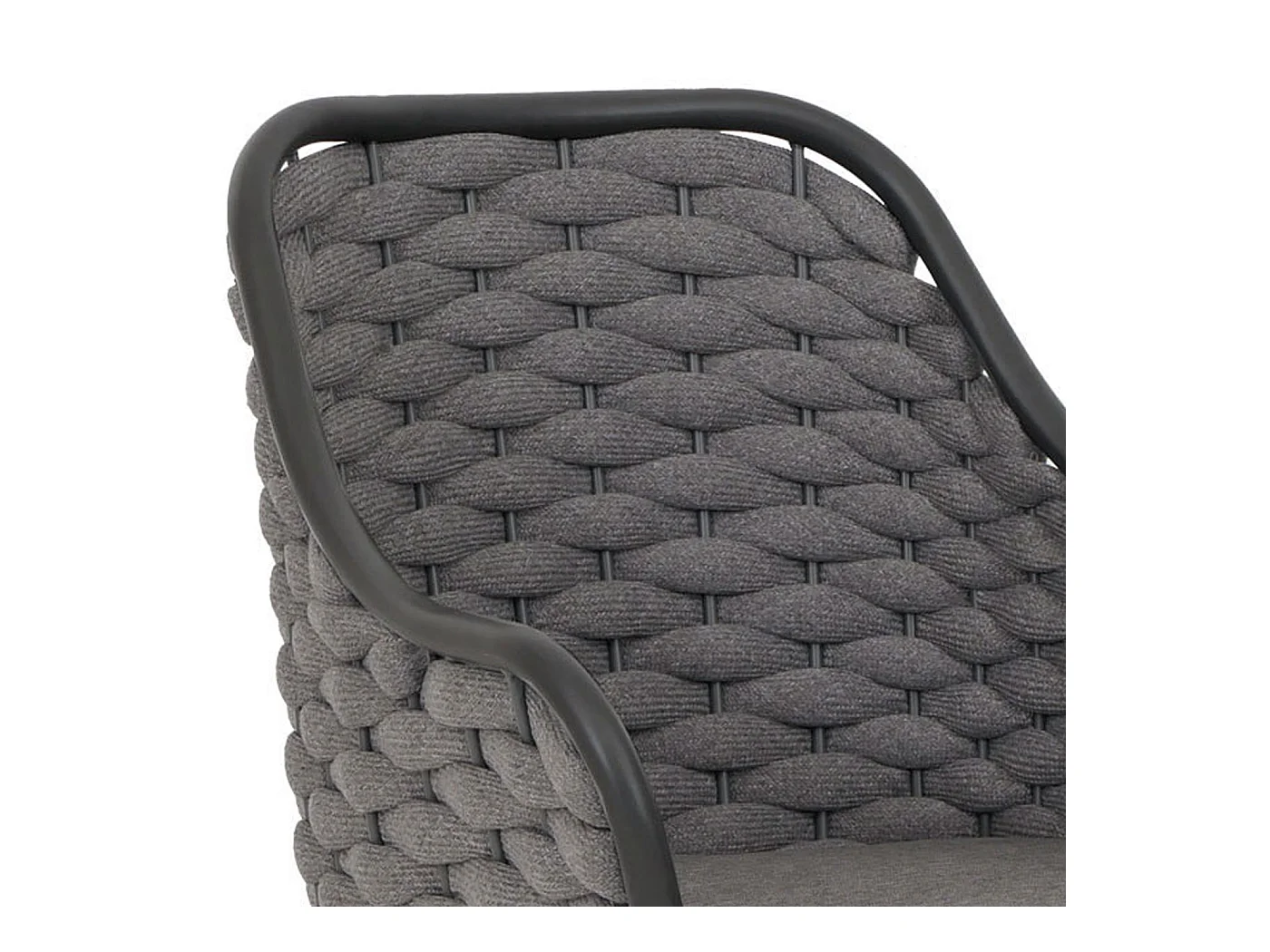 Gartenstuhl MCW-O16 (2er-Set), Anthrazit Kissen dunkelgrau