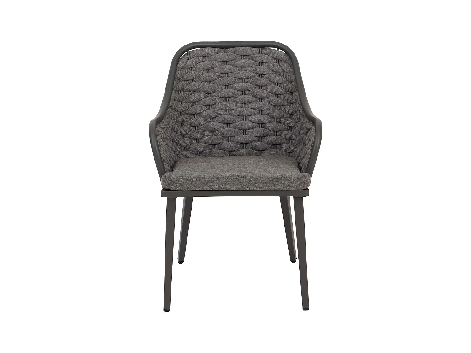 Gartenstuhl MCW-O16 (2er-Set), Anthrazit Kissen dunkelgrau