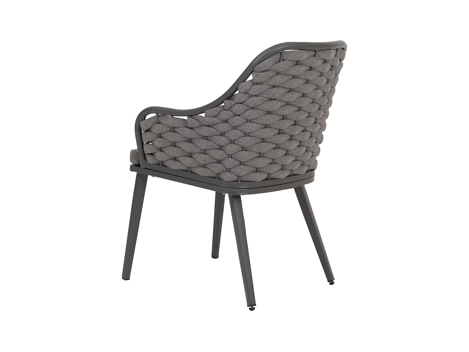 Gartenstuhl MCW-O16 (2er-Set), Anthrazit Kissen dunkelgrau