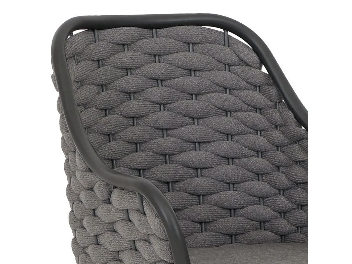 Chaise de jardin MCW-O16 (lot de 2),  anthracite Coussin gris foncé