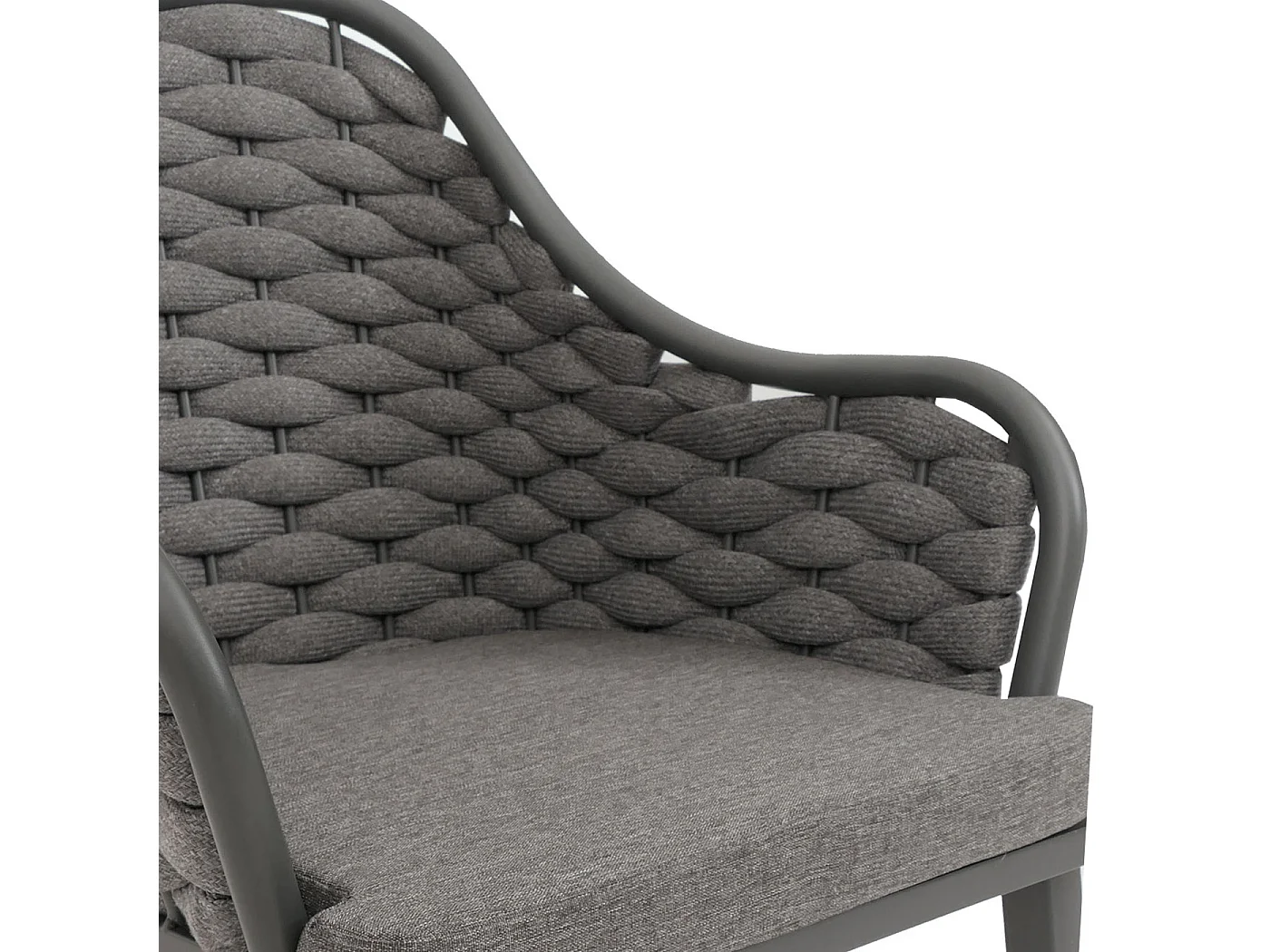 Chaise de jardin MCW-O16 (lot de 2),  anthracite Coussin gris foncé