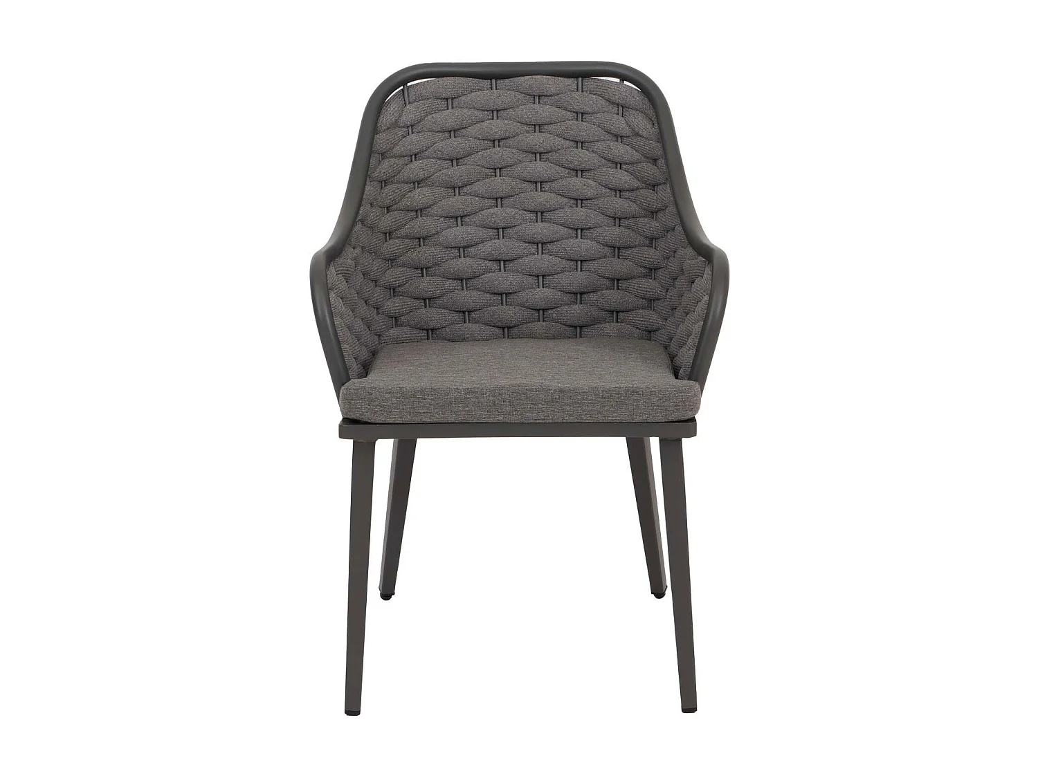 Chaise de jardin MCW-O16 (lot de 2),  anthracite Coussin gris foncé