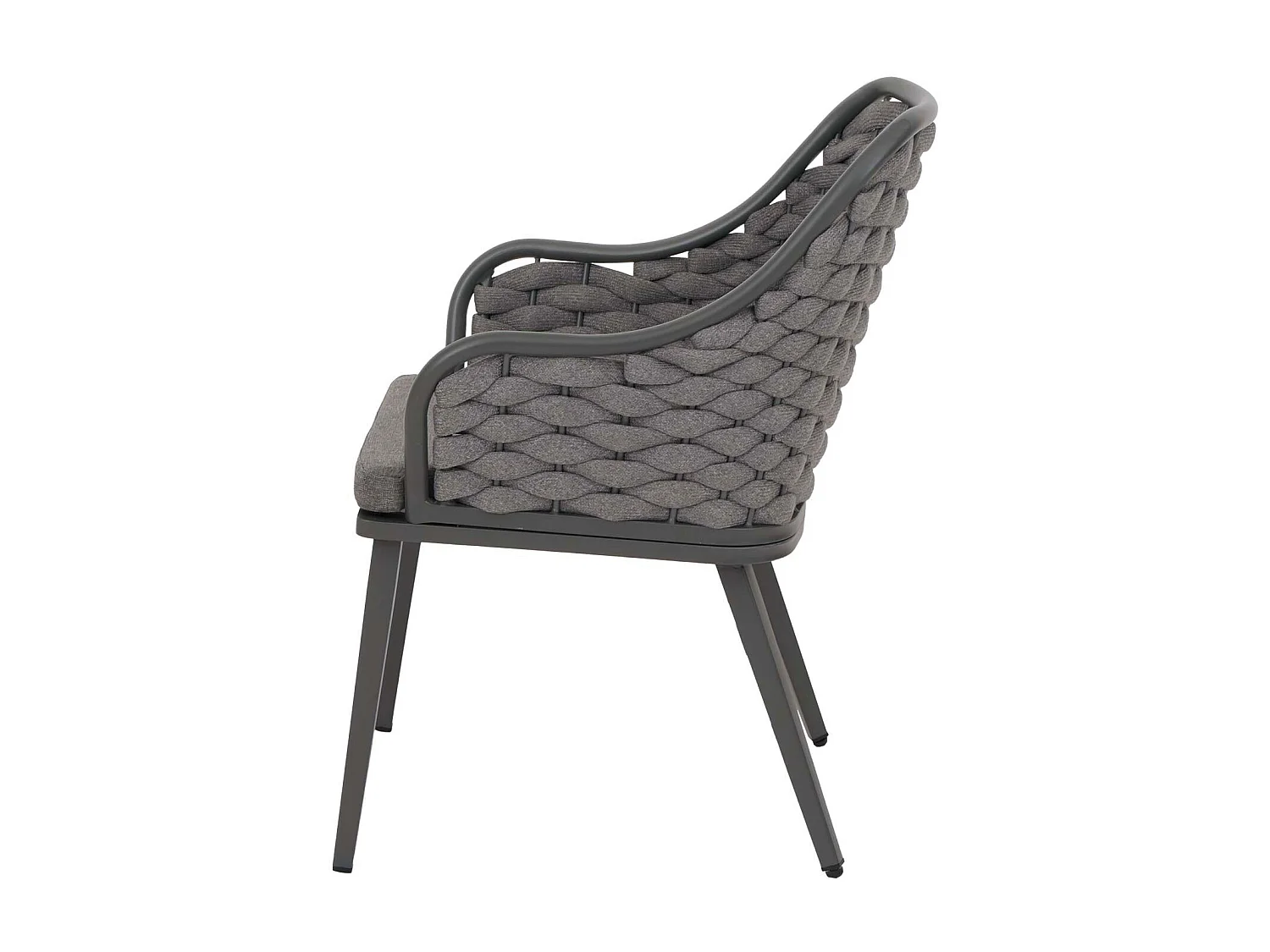 Chaise de jardin MCW-O16 (lot de 2),  anthracite Coussin gris foncé