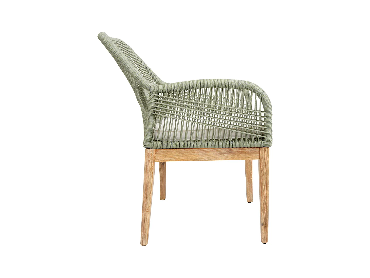 Krzesło ogrodowe MCW-H56b (zestaw 2 sztuk),  zielony poduszki kremowy