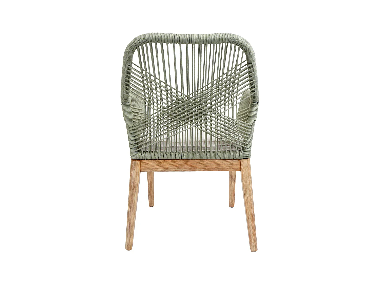 Krzesło ogrodowe MCW-H56b (zestaw 2 sztuk),  zielony poduszki kremowy