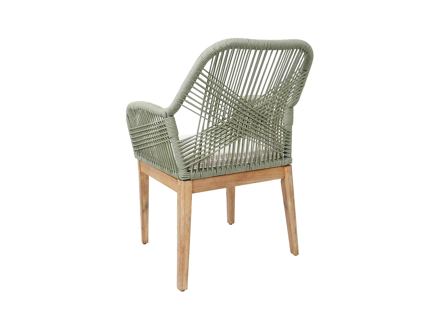 Krzesło ogrodowe MCW-H56b (zestaw 2 sztuk),  zielony poduszki kremowy