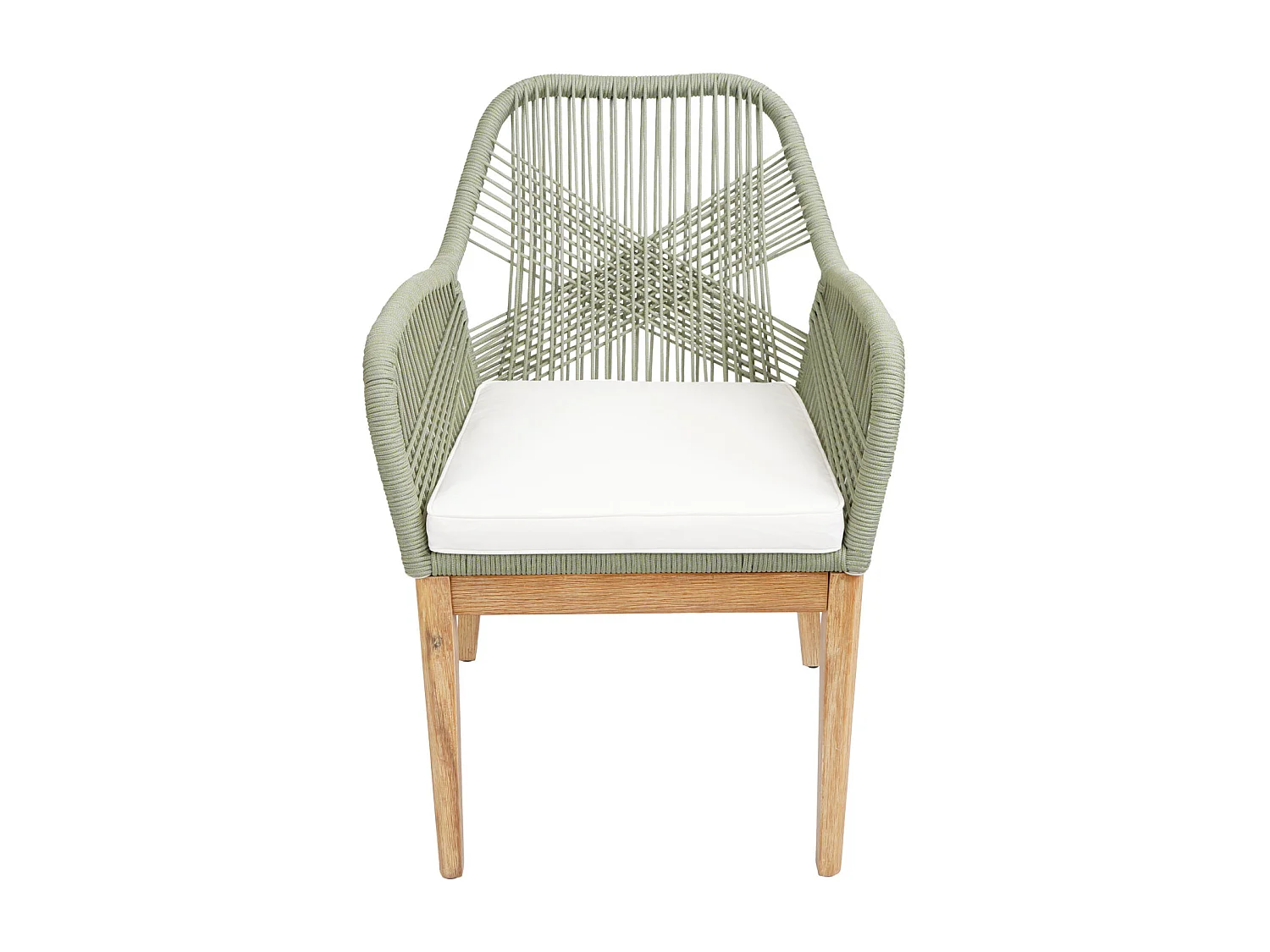Chaise de jardin MCW-H56b (lot de 2),  vert coussin crème