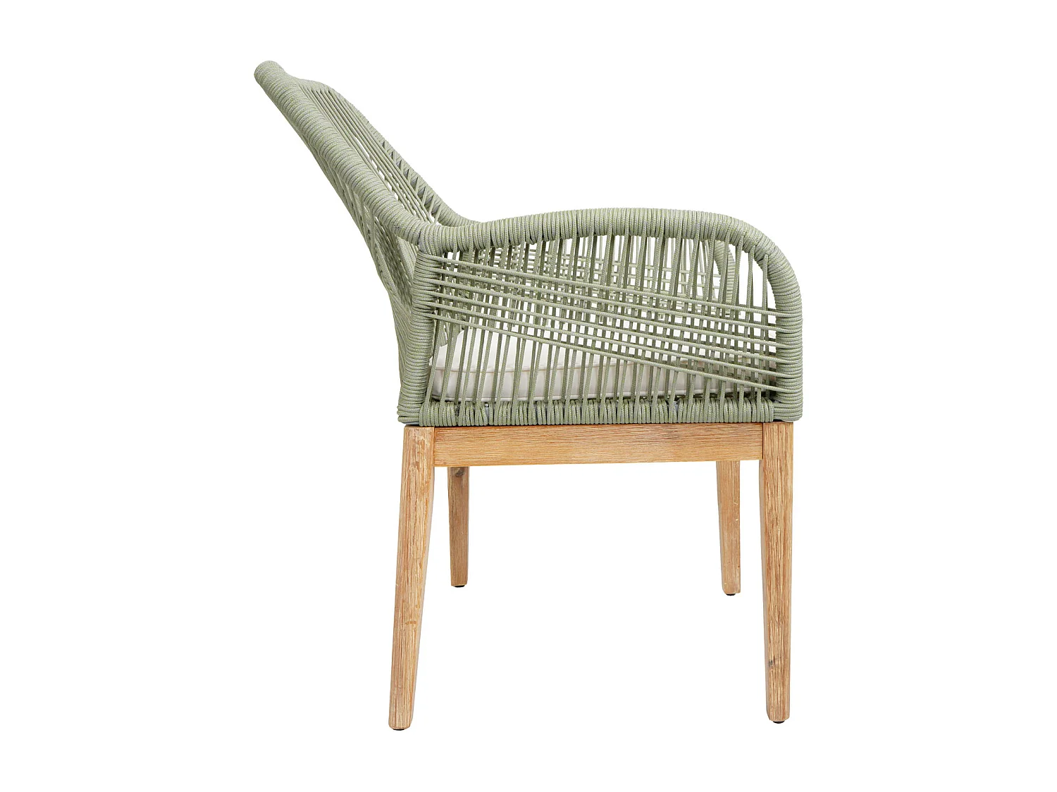 Chaise de jardin MCW-H56b (lot de 2),  vert coussin crème