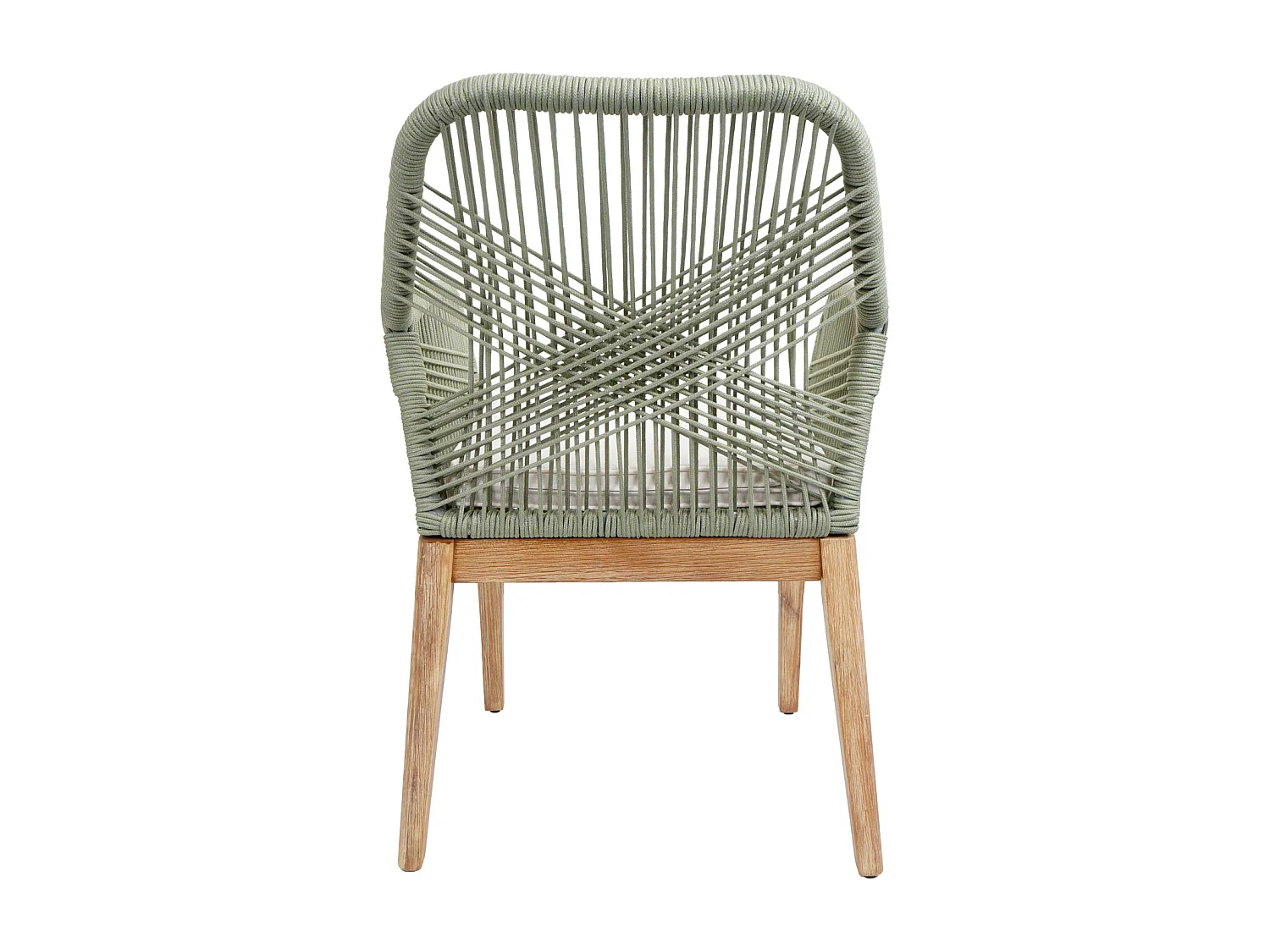 Chaise de jardin MCW-H56b (lot de 2),  vert coussin crème