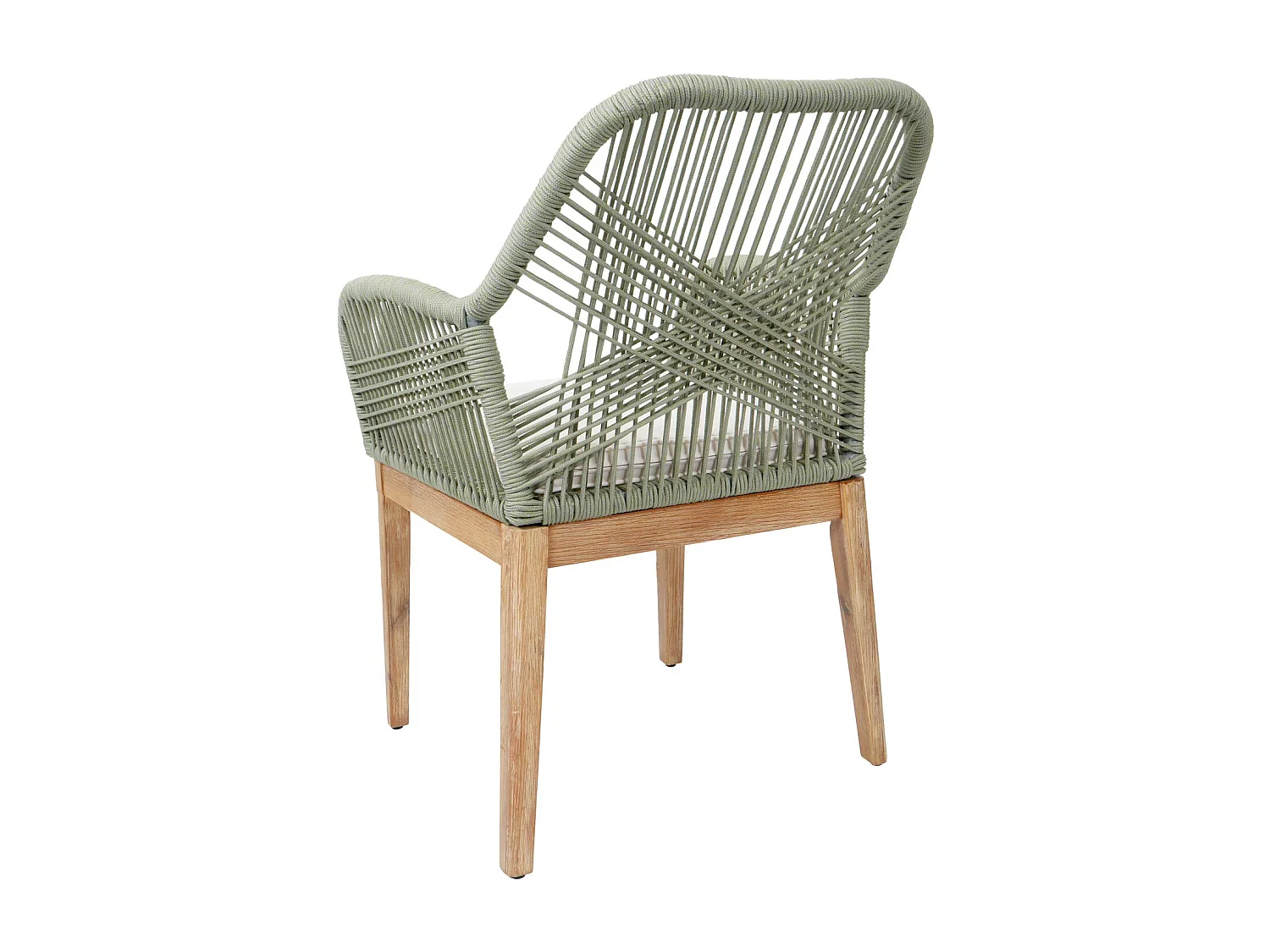 Chaise de jardin MCW-H56b (lot de 2),  vert coussin crème